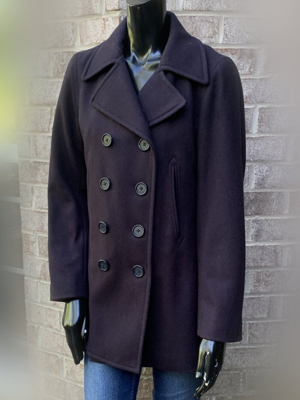 J. Crew Wool Blend Double Breasted Notched Lapel Thinsulate Peacoat Sz S